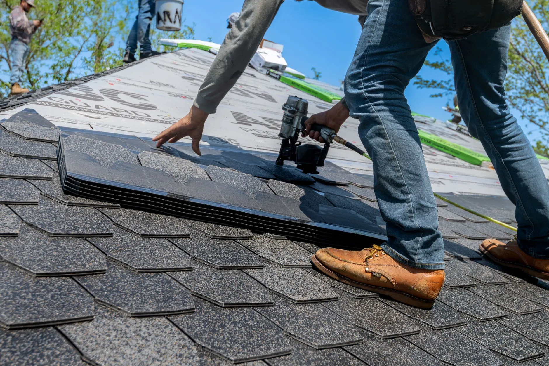 Asphalt shingle roof on a residential property